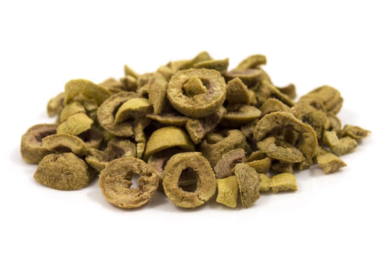 Skiver af dehydreret grøn oliven - 100 gram 1 skiver af dehydreret grøn oliven
